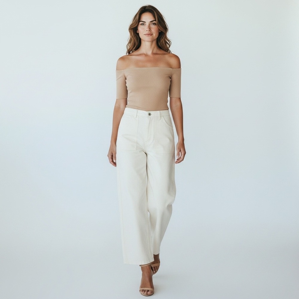 Nili Lotan Shon Pant Women's Carpenter 8 Eggshell Barrel Leg Designer NWT $375
